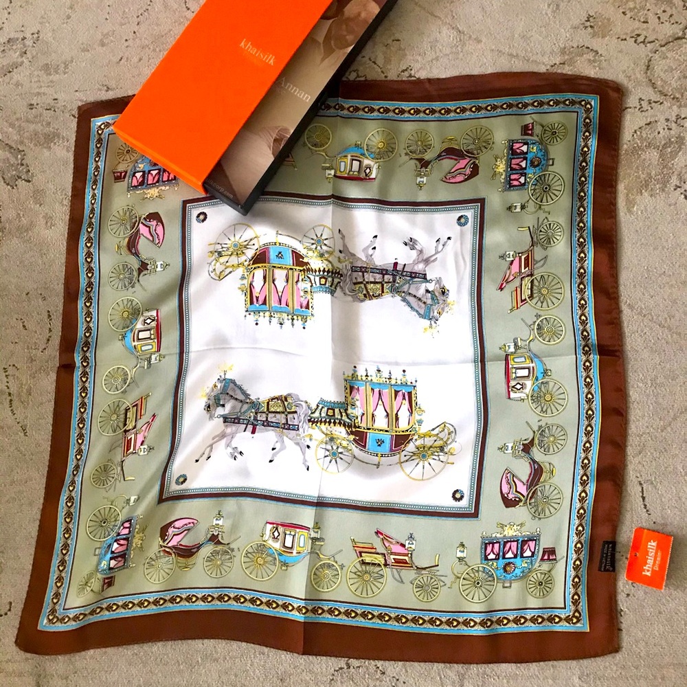 Silk scarf, new with the box